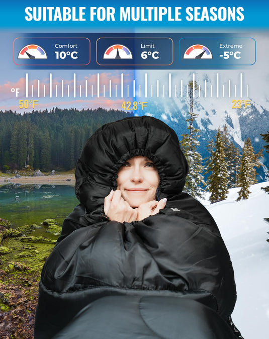 KingCamp Oasis C 250 Sleeping Bag suitable for Multiple Season