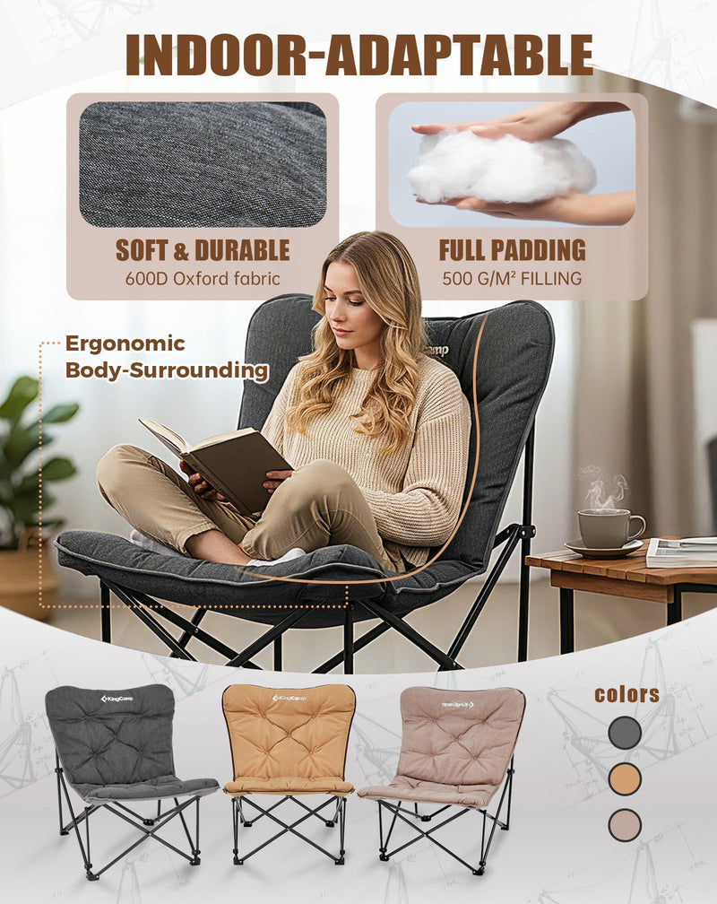 Load image into Gallery viewer, KingCamp Oversized Butterfly Camping Chair with Soft and Durable 600D Oxford Fabric
