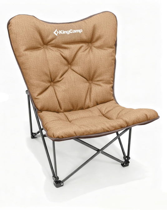 KingCamp Oversized Butterfly Camping Chair High-Back Padded Folding Chair Khaki