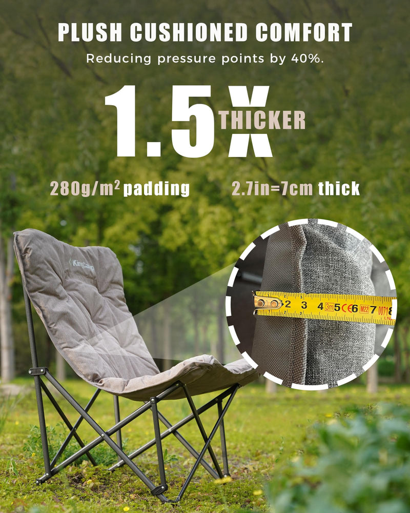 Load image into Gallery viewer, KingCamp Oversized Butterfly Camping Chair High-Back Padded Folding Chair

