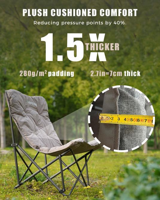 KingCamp Oversized Butterfly Camping Chair High-Back Padded Folding Chair