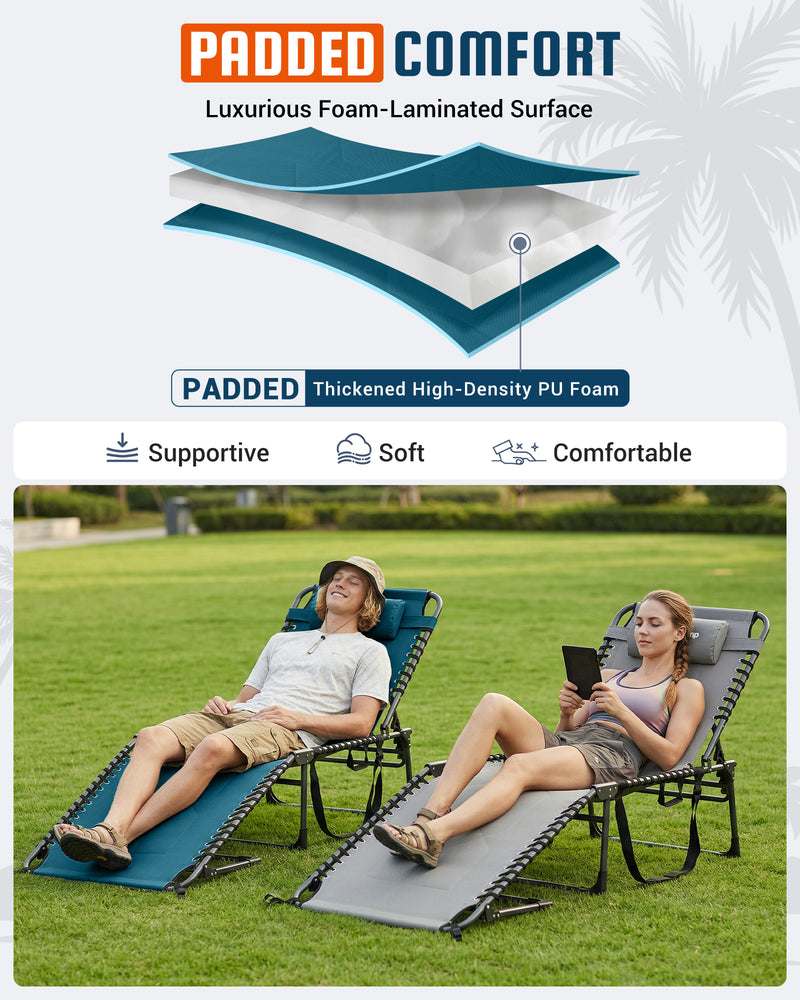 Load image into Gallery viewer, KingCamp Oversized Padded Lounge Chair PADDED COMFORT Luxurious Foam-Laminated Surface PADDED Thickened High-Density PU Foam Supportive  Soft Comfortable
