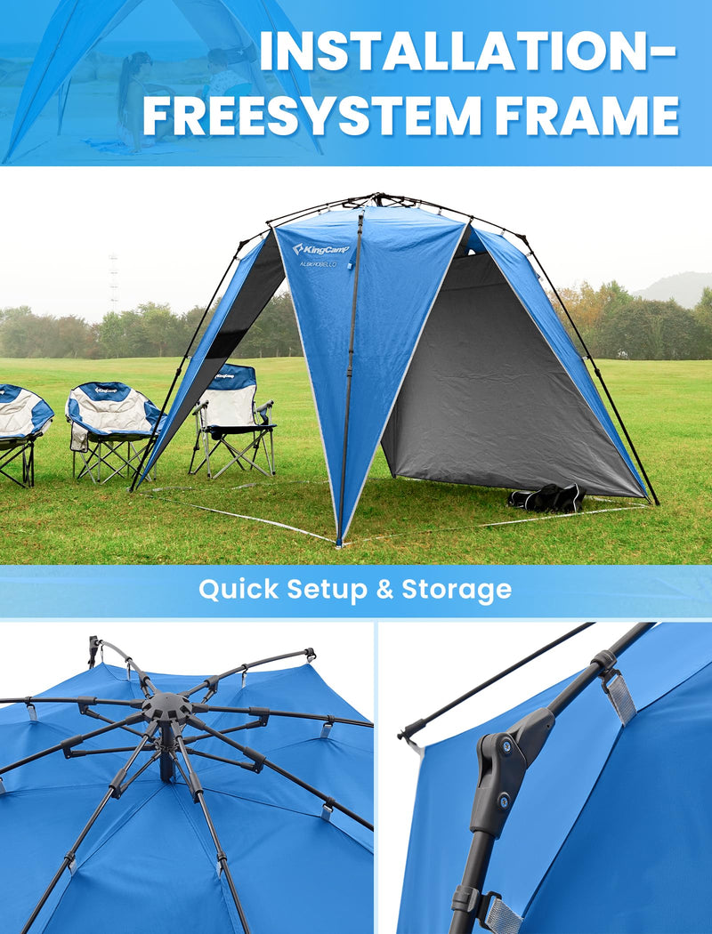 Load image into Gallery viewer, KingCamp Pop Up Canopy, Beach Tent for 6-8 Person 7.9' x 7.9' Outdoor Sun Shade with Detachable Sunshade for Camping, Beach, Garden &amp; Backyard
