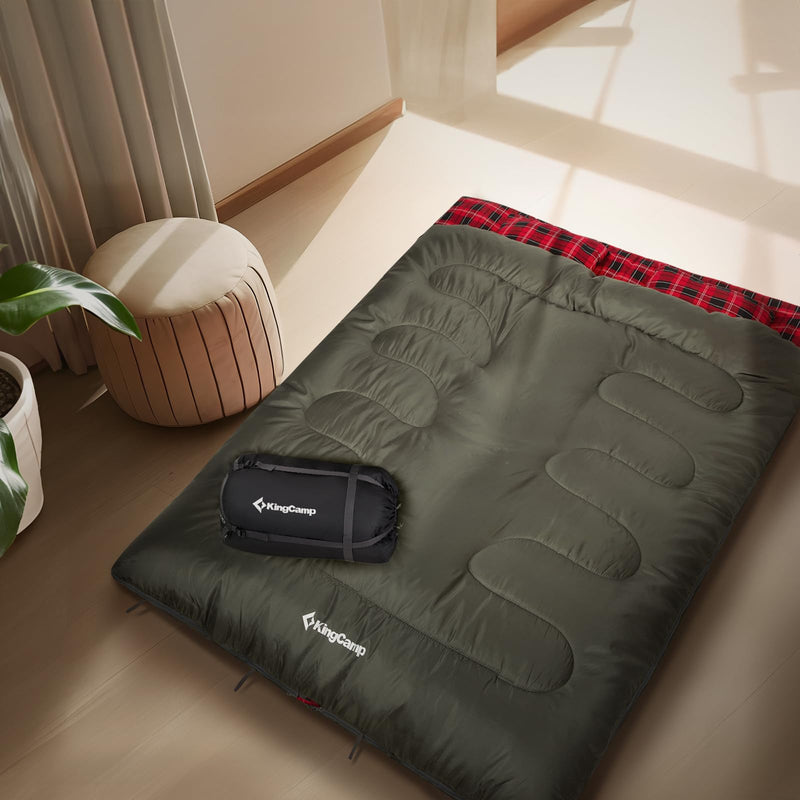 Load image into Gallery viewer, KingCamp Queen Size Double Sleeping Bag&nbsp;– the ultimate&nbsp;2-person sleeping bag&nbsp;designed for couples, families
