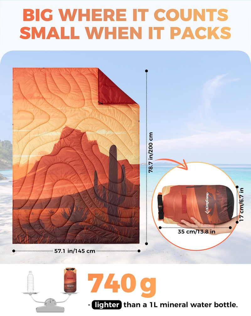 Load image into Gallery viewer, KingCamp SMART 150 XL Ultralight Camping Blanket – Packable, Wearable &amp; Water-Repellent for Outdoor &amp; Stadium Use
