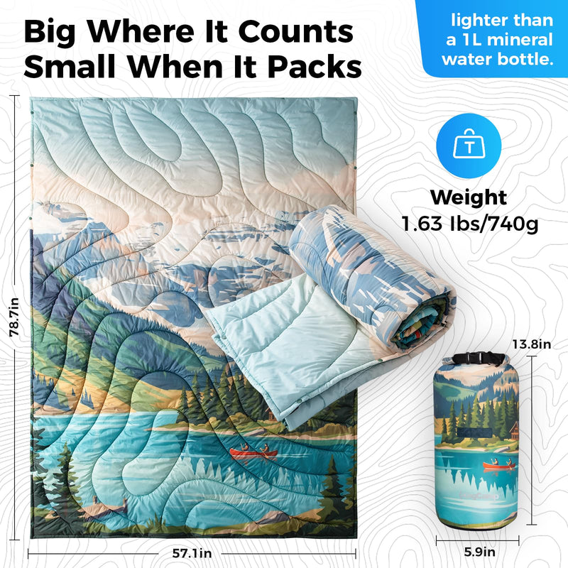 Load image into Gallery viewer, KingCamp SMART 150 XL Ultralight Camping Blanket – Packable, Wearable &amp; Water-Repellent for Outdoor &amp; Stadium Use
