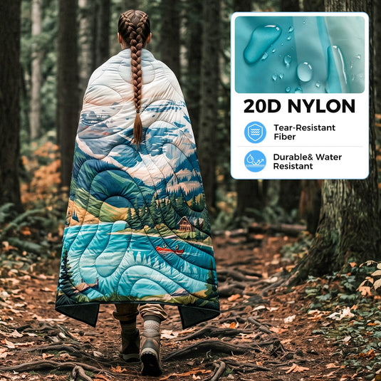 KingCamp SMART 150 XL Ultralight Camping Blanket – Packable, Wearable & Water-Repellent for Outdoor & Stadium Use