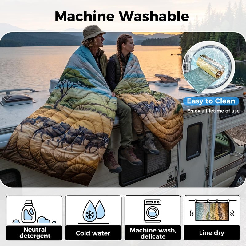 Load image into Gallery viewer, KingCamp SMART 150 XL Ultralight Camping Blanket – Packable, Wearable &amp; Water-Repellent for Outdoor &amp; Stadium Use Savan
