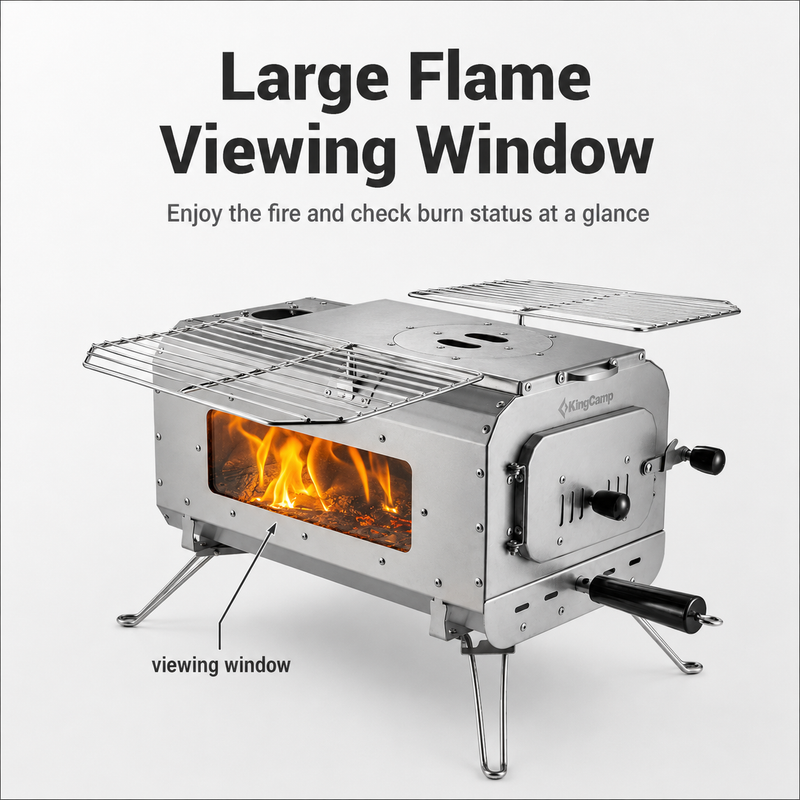 Load image into Gallery viewer, KingCamp Surefire Stove Stainless Steel Frame Hot Tent Stove
