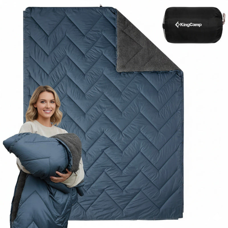 Load image into Gallery viewer, KingCamp Sherpa Sleeping Bag Blanket | 2-in-1 for Camping, Car, &amp; Home | Lightweight &amp; Packable

