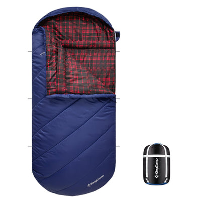 KingCamp Sleeping Bag for Adults, Cold Weather & Warm Extra Wide Big & Tall XL Portable Waterproof Flannel Sleeping Bags