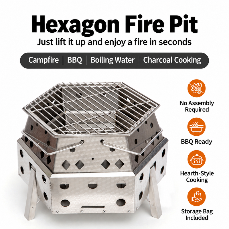 Load image into Gallery viewer, KingCamp Smokeless Fire Pit, 1-Second Setup Collapsible Wood Burning Fire Pit with 304 Stainless Steel Grill Rack, Carry Bag, for Camping, Patio &amp; RV
