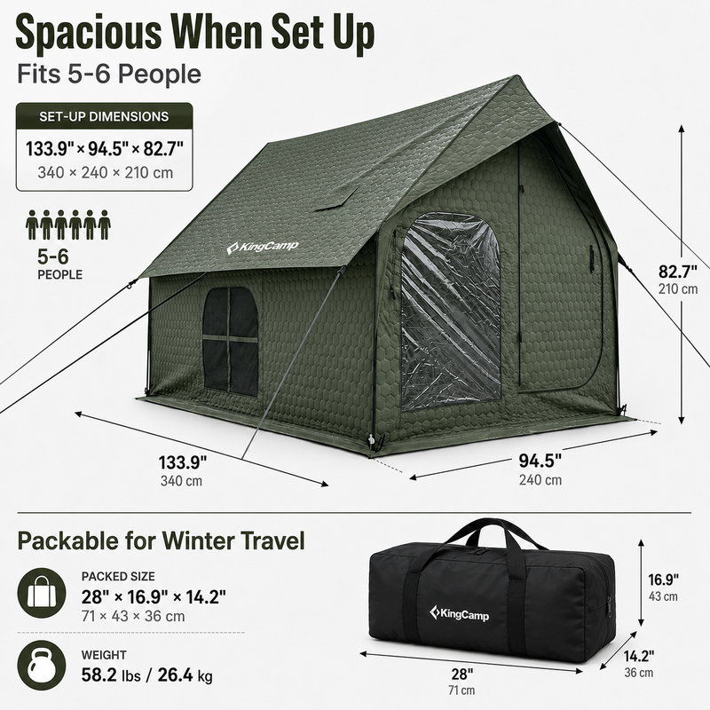 Load image into Gallery viewer, KingCamp SnowHouse 5 Insulated Hot Tent
