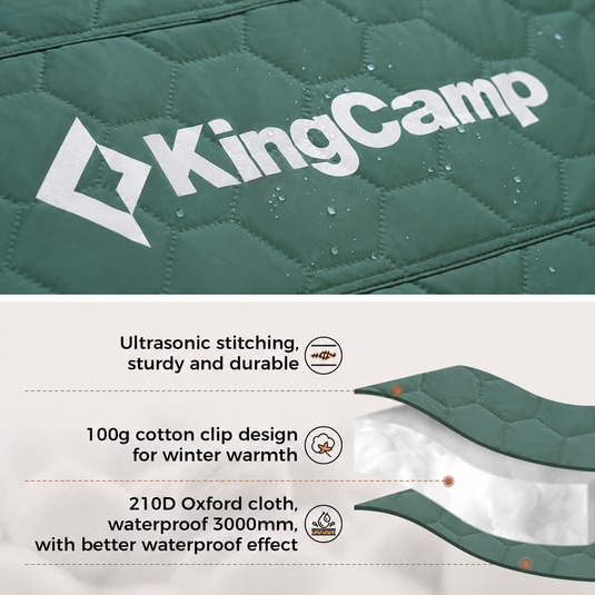KingCamp SnowHouse 5 Insulated Hot Tent, 5-6 Person 4-Season Winter Camping Tent with Stove Jack, Removable Floor, Divider & Steel Frame
