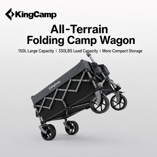 KingCamp TrailMate S6 Compact Folding Wagon | 150L Lightweight Utility Cart with 6