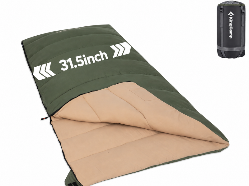 Laden Sie das Bild in Galerie -Viewer, KingCamp Trippy 350 Camping Sleeping Bag, 41°F Comfort Lightweight Rectangular Sleeping Bag, Water-Resistant, Zip-Together Design with Carry Bag
