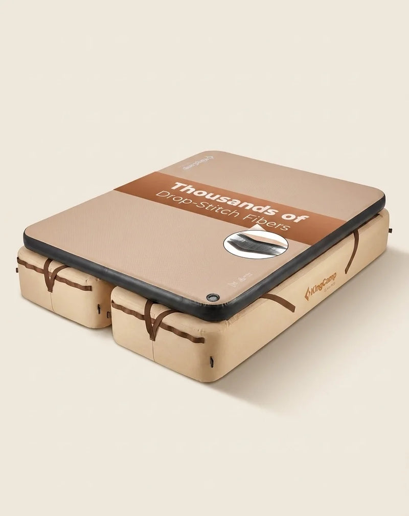 Load image into Gallery viewer, KingCamp Ultimate Sleep System Bundle | OAK P10 Elevated Air Mattress Base + Flexi Rest 8.0 DUO Double-Wide Pad, Modular 2-Person Camping Bed for Tent, Car Camping &amp; Home
