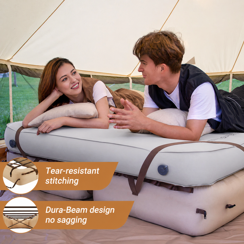 Load image into Gallery viewer, KingCamp Ultimate Winter Camping Sleep Bundle | OAK P10 Elevated Air Bed (2-Pack) + PREMIUM SUPER 15 Double Self-Inflating Pad (R-Value 15.5) | Complete 4-Season Sleep System for Couples &amp; Families
