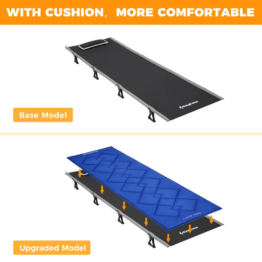 KingCamp Ultralight Folding Camping Cots with Mattress Pad