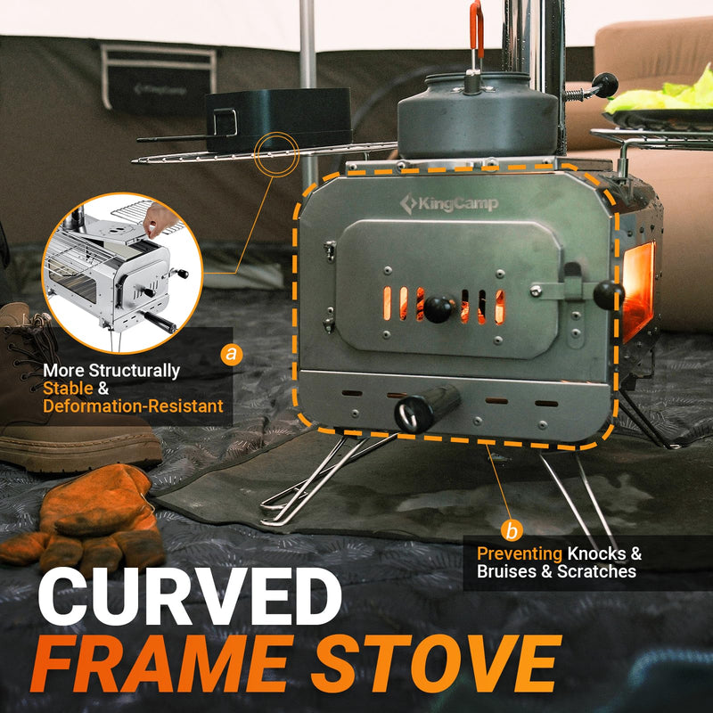 Load image into Gallery viewer, KingCamp Surefire Stove Stainless Steel Frame Hot Tent Stove
