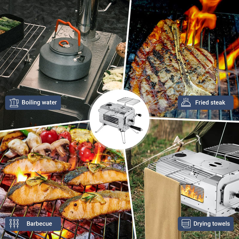 Load image into Gallery viewer, KingCamp Surefire Stove Stainless Steel Frame Hot Tent Stove
