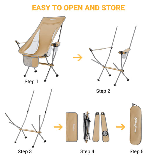 KingCamp CAMELLIA Ultralight High Back Camping Chair Ergonomic