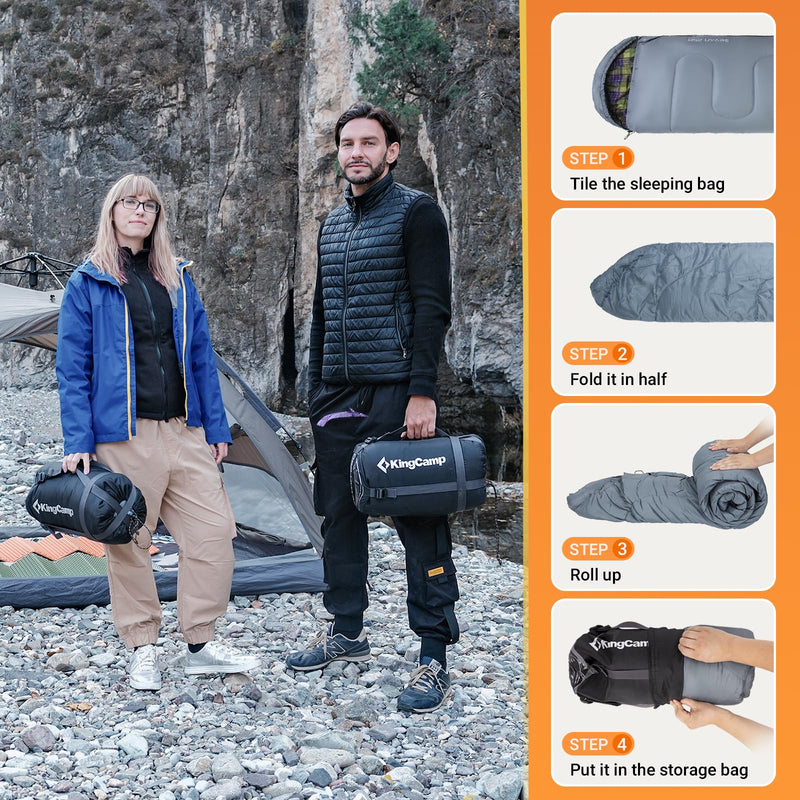 Load image into Gallery viewer, KingCamp SEVAN 250 Sleeping Bag-Envelope With Hood
