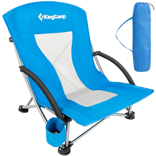 KingCamp Low Back Beach Lightweight Folding Beach Chair Ergonomic Design