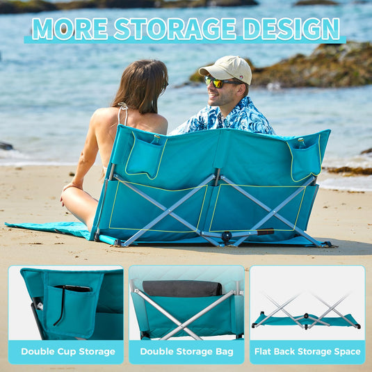 WEJOY Legless Lounger Chair - Ultra Lightweight Beach Mat with Back Support