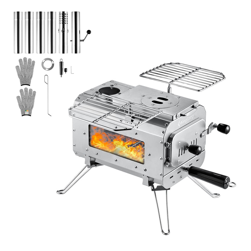 Load image into Gallery viewer, KingCamp Surefire Stove Stainless Steel Frame Hot Tent Stove M
