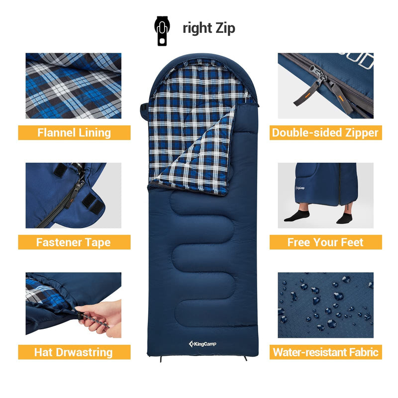 Load image into Gallery viewer, KingCamp CLOUDY 400 Sleeping Bag-Envelope With Hood
