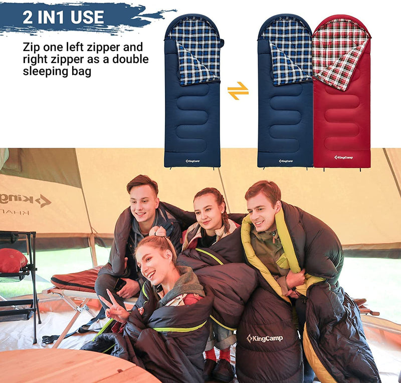 Load image into Gallery viewer, KingCamp CLOUDY 400 Sleeping Bag-Envelope With Hood
