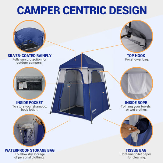 KingCamp Outdoor Shower Tents for Camping, Portable Instant Pop Up Privacy Tent