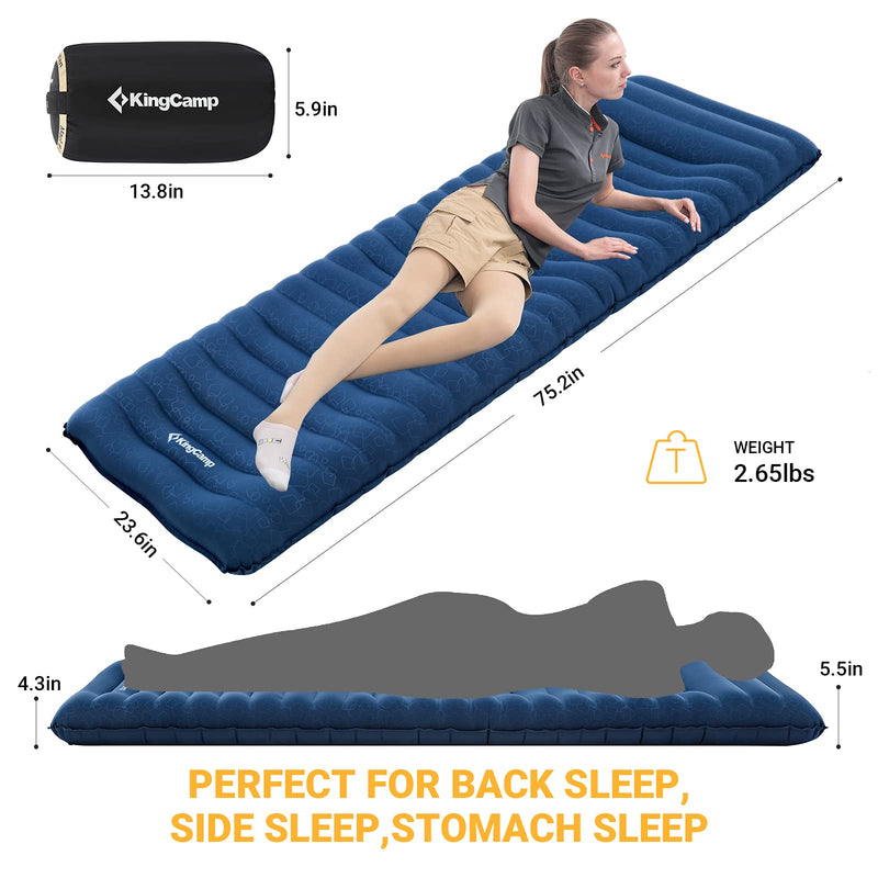 Load image into Gallery viewer, KingCamp Self Inflating Sleeping Pad for Camping with Built-in Pillow
