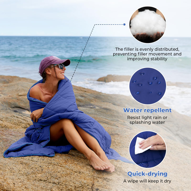 Load image into Gallery viewer, KingCamp Fluffy and Warm Camping Blanket Navy
