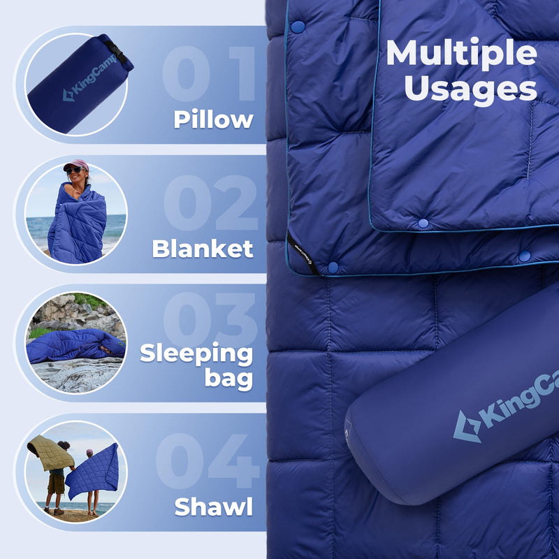Load image into Gallery viewer, KingCamp Fluffy and Warm Camping Blanket Navy
