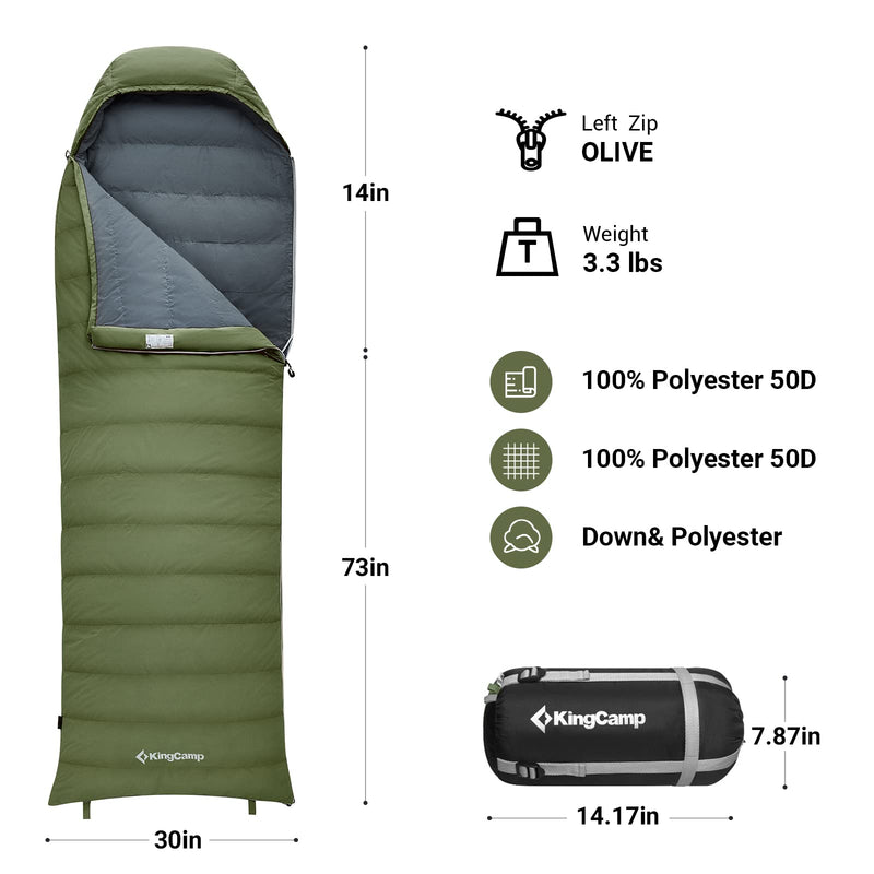 Load image into Gallery viewer, KingCamp FAVOURER 470/700MIX Down Sleeping Bag-Envelope With Hood
