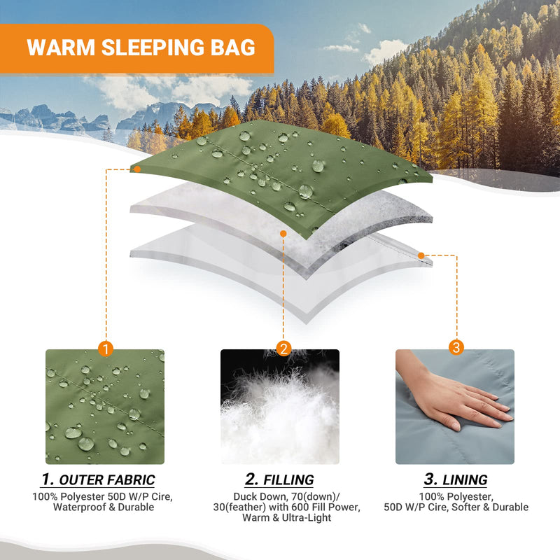 Load image into Gallery viewer, KingCamp PROTECTOR 400 Down Mummy Sleeping Bag
