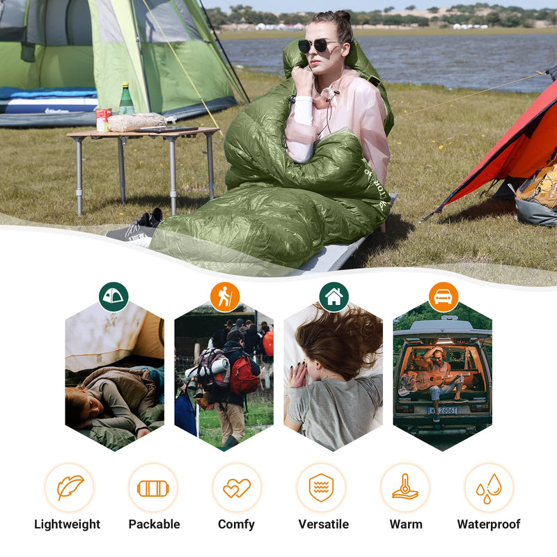 Load image into Gallery viewer, KingCamp PROTECTOR 400 Down Mummy Sleeping Bag
