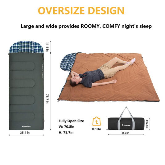 big pack outdoor schlafsack KingCamp FOREST PLUS 500 3-in-1-Flanellschlafsack – BRoadout