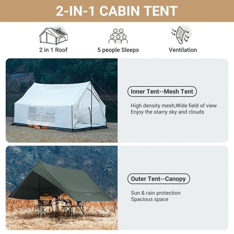 Load image into Gallery viewer, KingCamp Mountain In C2 Cabin Tent
