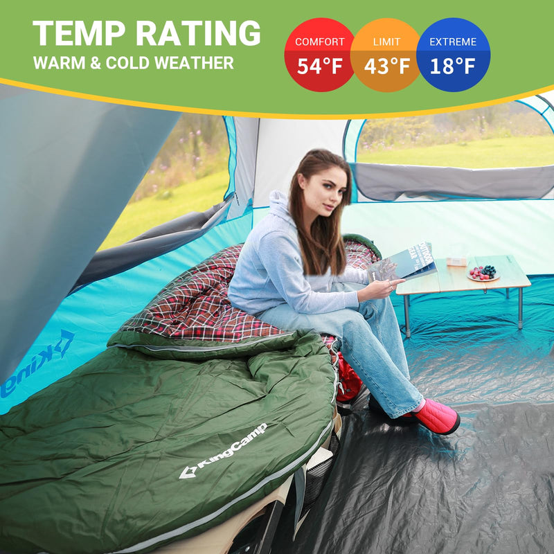 Load image into Gallery viewer, KingCamp FREESPACE 250 3-Season Plus Size Camping Sleeping Bag
