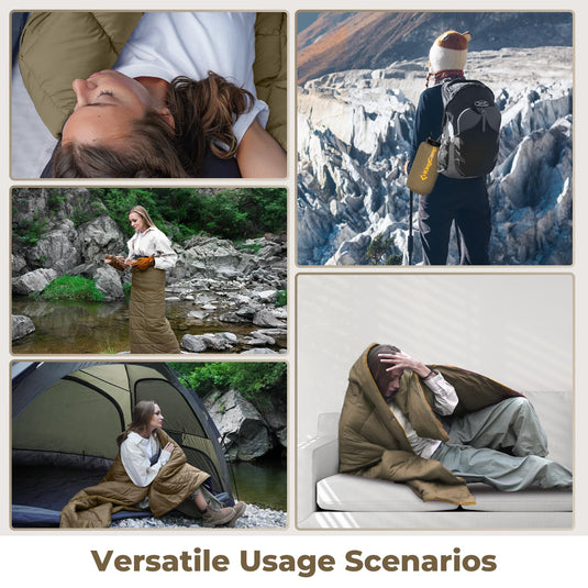 KingCamp Ultra Light Camping Blanket Olive Waterproof Multiple Usages