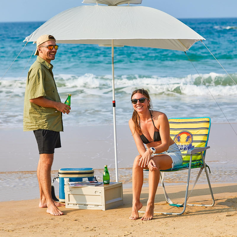 Load image into Gallery viewer, WEJOY High Back Beach Chair with Removeable Padded Cushion
