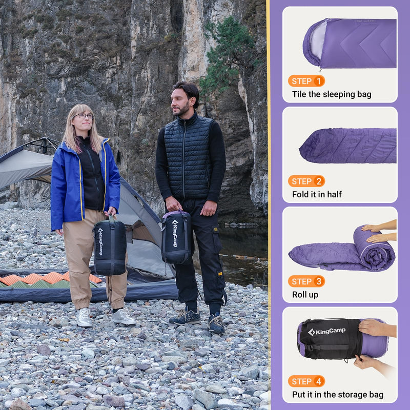 Load image into Gallery viewer, KingCamp HURON 250 Sleeping Bag-Envelope With Hood
