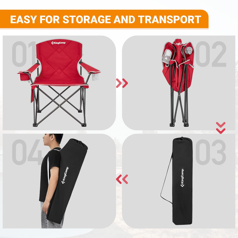 Load image into Gallery viewer, KingCamp Extra-Large Folding Camping Chair with Durable Non-Slip Foot Cover
