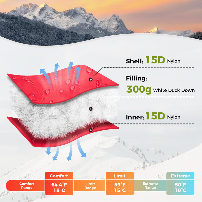 Load image into Gallery viewer, ATEPA Ultralight  Down Sleeping Bag Filling 300g White Duck Down
