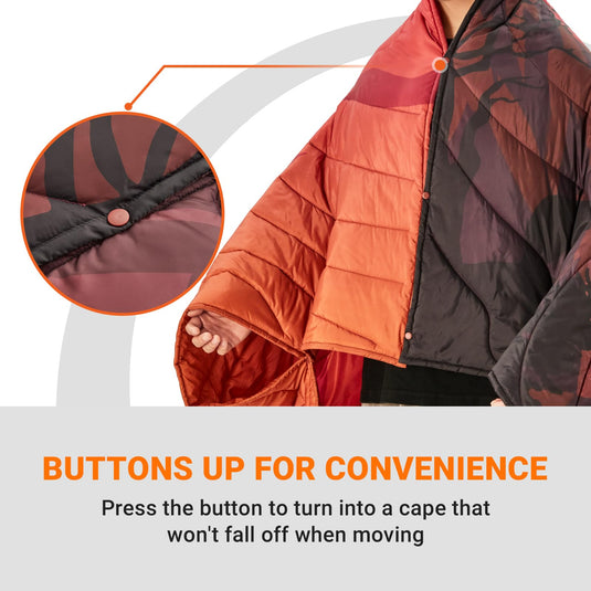 KingCamp Ultra Lightweight Printed Camping Blanket with Snap Button