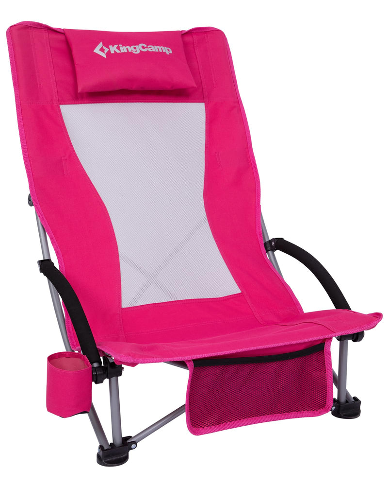 Load image into Gallery viewer, KingCamp High Mesh Back Beach Chairs RoseRed
