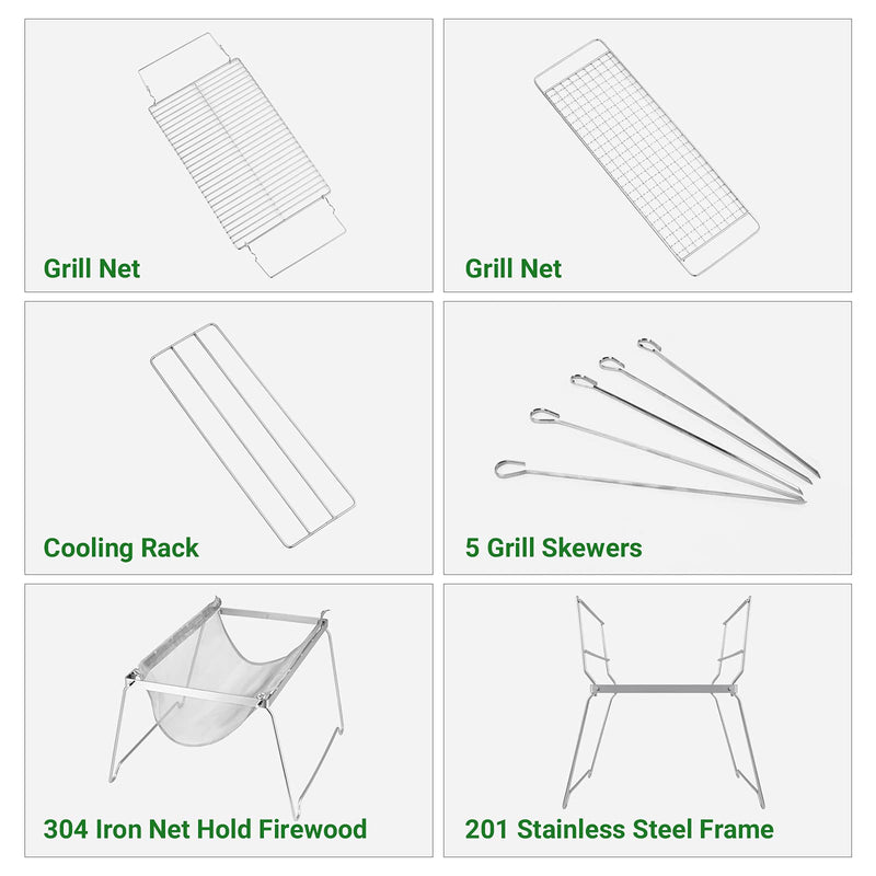 Load image into Gallery viewer, YETO FIRESKILL Campfire Grill BBQ Picks set
